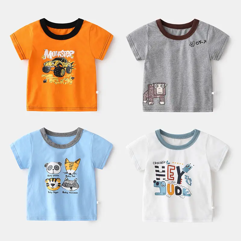 Boys' Monster T-Shirt Orange Round Neck 2025 - Image 5