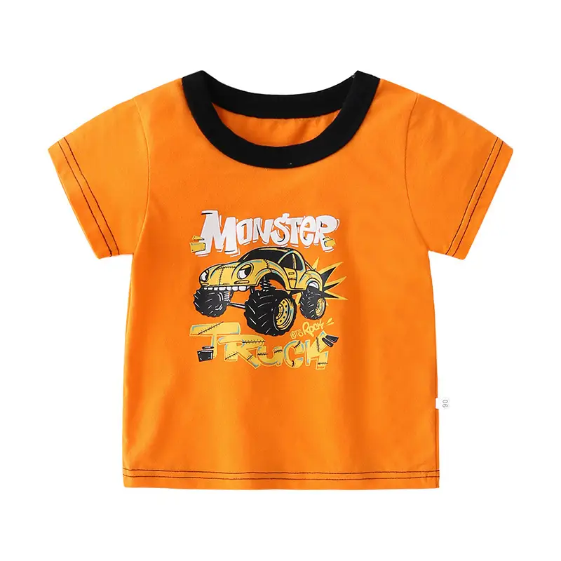 Boys' Monster T-Shirt Orange Round Neck 2025 - Image 6