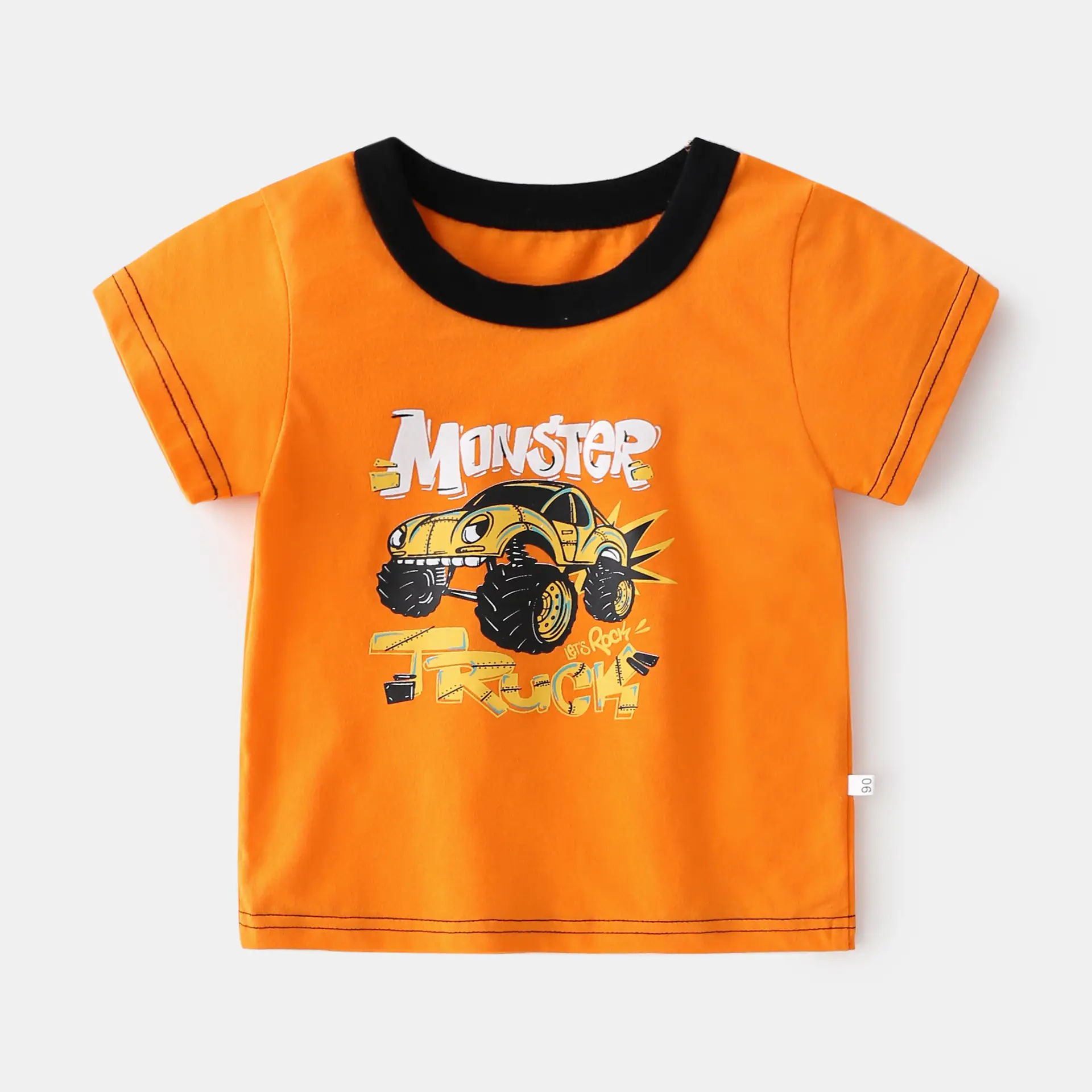 Boys' Monster T-Shirt Orange Round Neck 2025 - Image 3