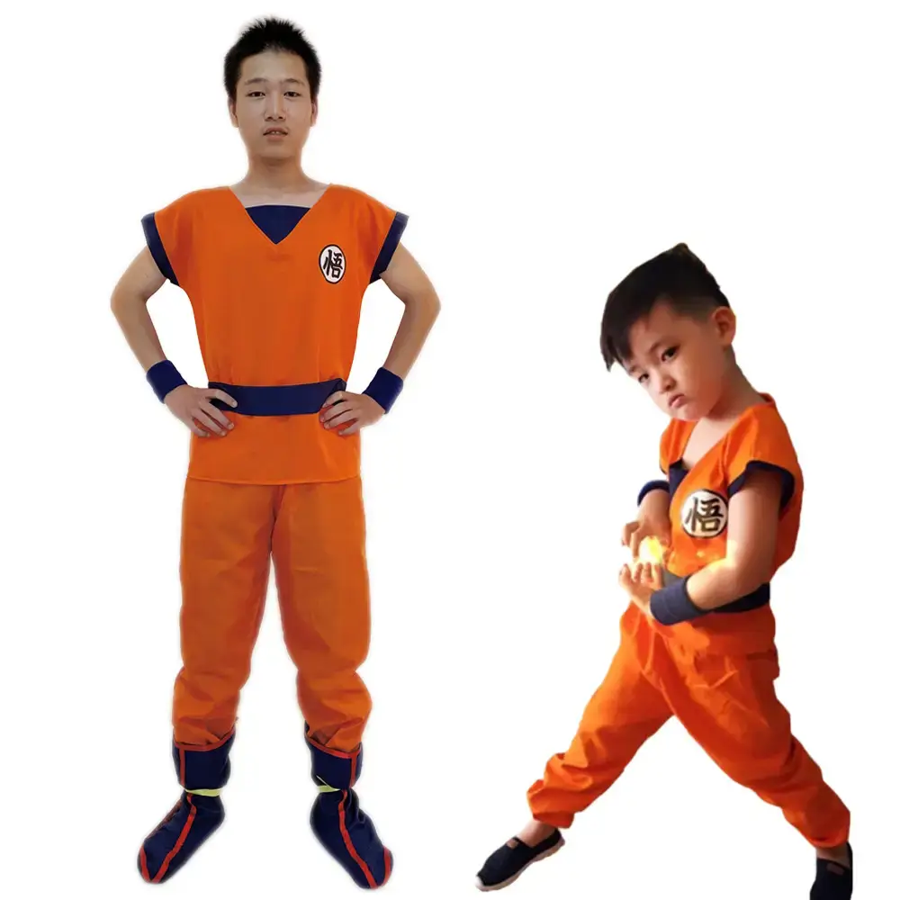 Orange Dragon Ball Kids Suit Halloween Cosplay Gold