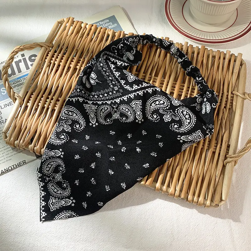 Sweet Black & White Embroidered Headscarf for Women - Image 2