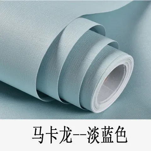 Factory wholesale self-adhesive linen fabric wallpaper warm dormitory bedroom plain solid color stickers Hotel background wall wallpaper