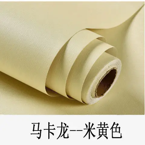 Factory wholesale self-adhesive linen fabric wallpaper warm dormitory bedroom plain solid color stickers Hotel background wall wallpaper