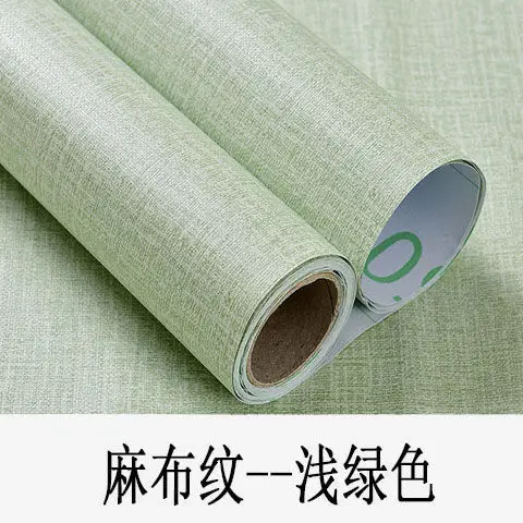 Factory wholesale self-adhesive linen fabric wallpaper warm dormitory bedroom plain solid color stickers Hotel background wall wallpaper