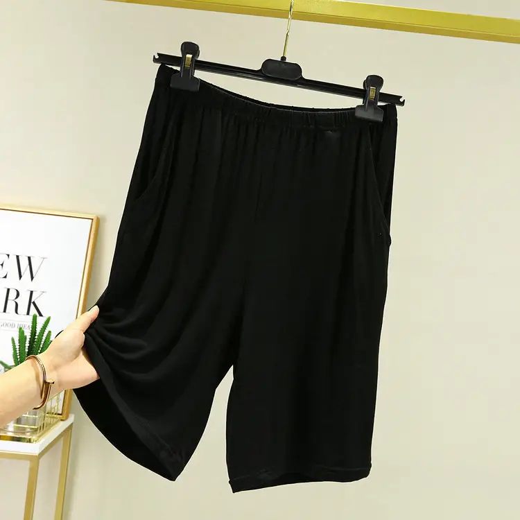 Women's Grey Modal Shorts Plus Size Slimming - Image 8