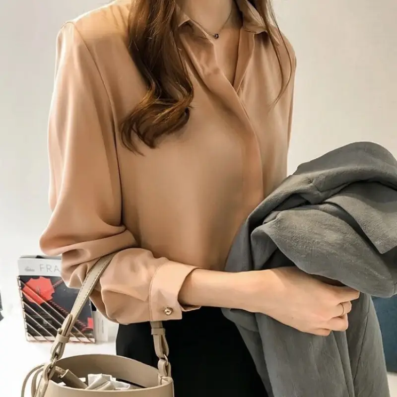 2021 Korean Style Long Sleeve Chiffon Shirt Women - Image 3