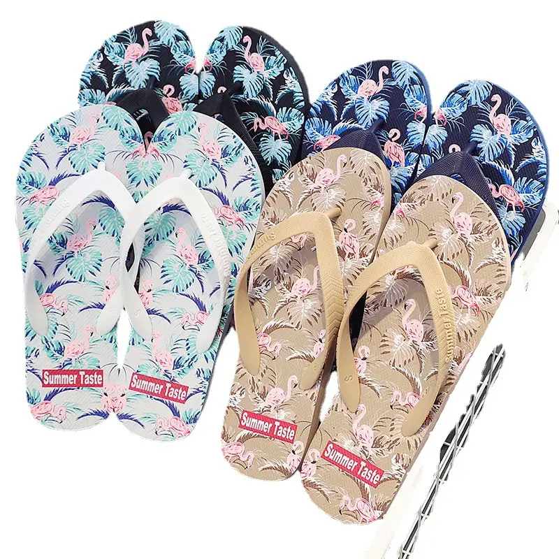 Men's Tropical Print Flip Flops Summer Wear