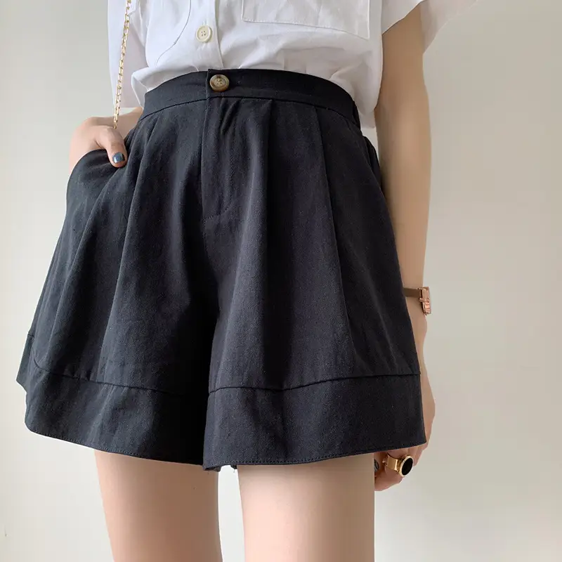 Women's White A-Line Cotton Shorts Large 2023 Summer - Image 4