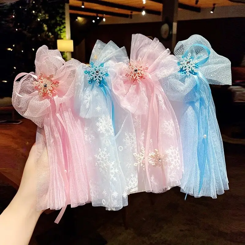 Blue Ice Princess Hairpin with Snowflake Crown