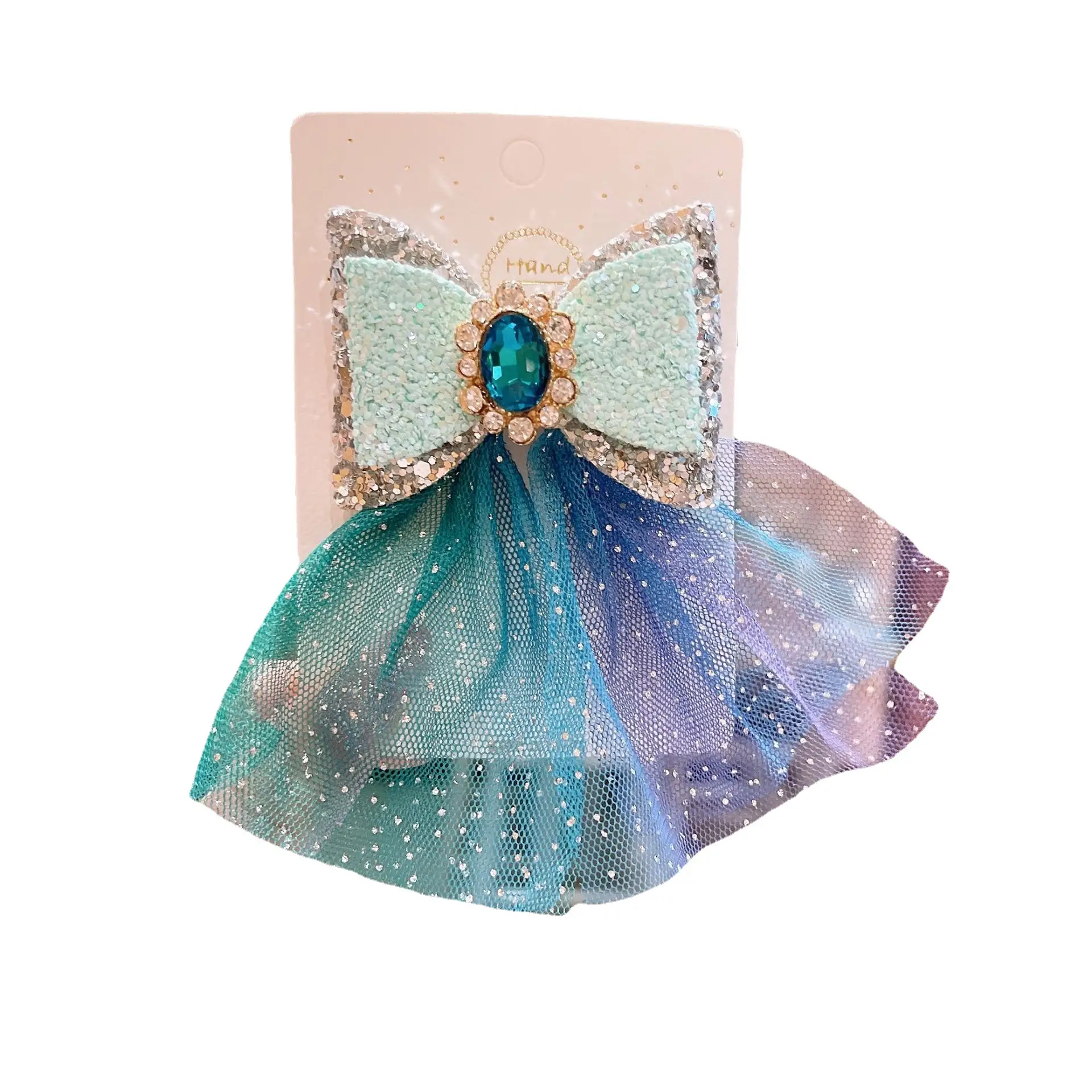 Blue Ice Princess Hairpin with Snowflake Crown