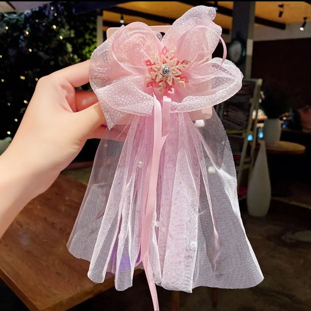 Blue Ice Princess Hairpin with Snowflake Crown