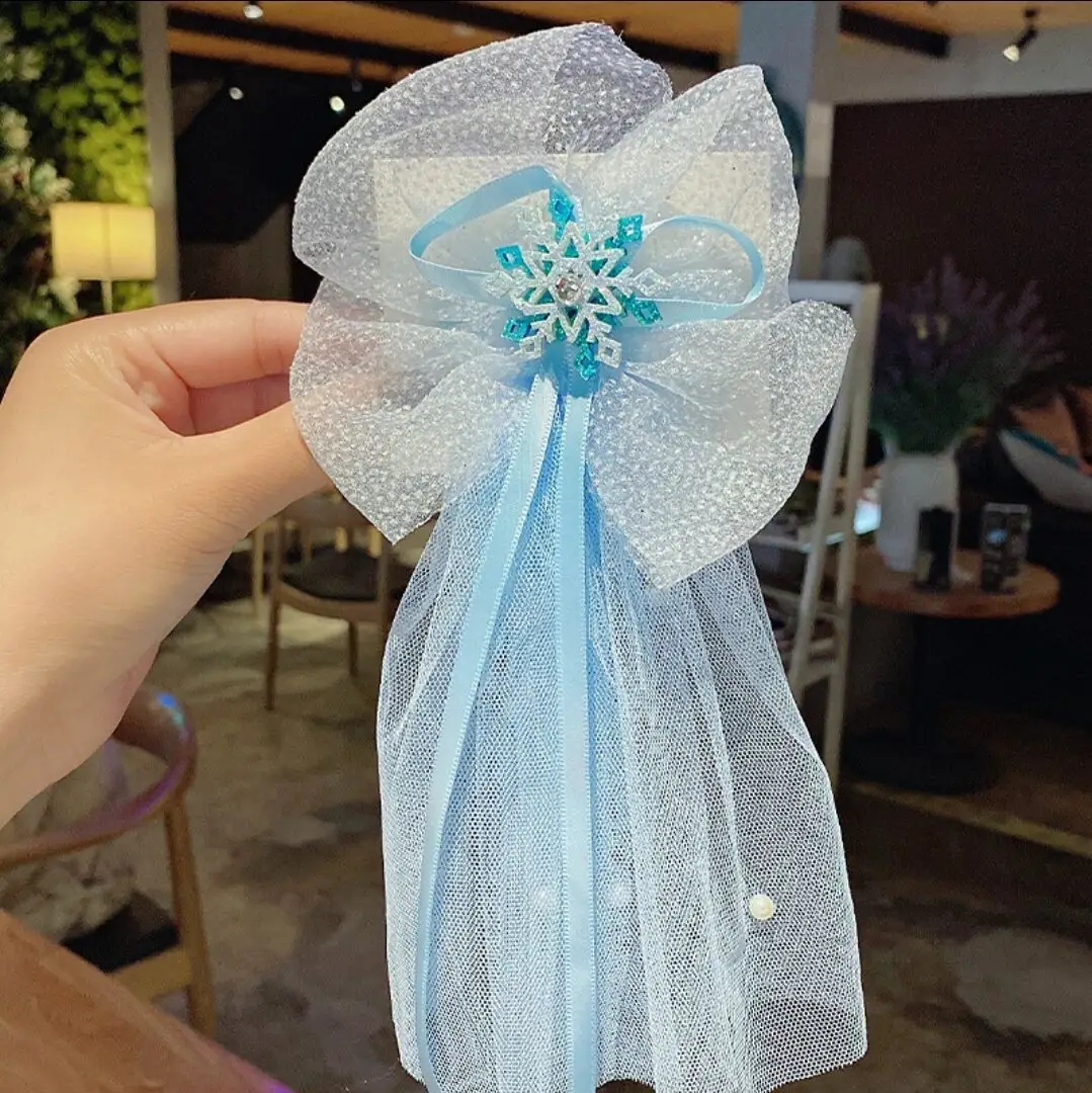 Blue Ice Princess Hairpin with Snowflake Crown