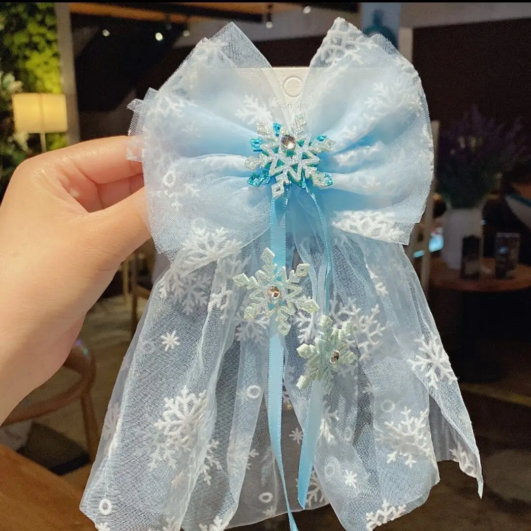 Blue Ice Princess Hairpin with Snowflake Crown