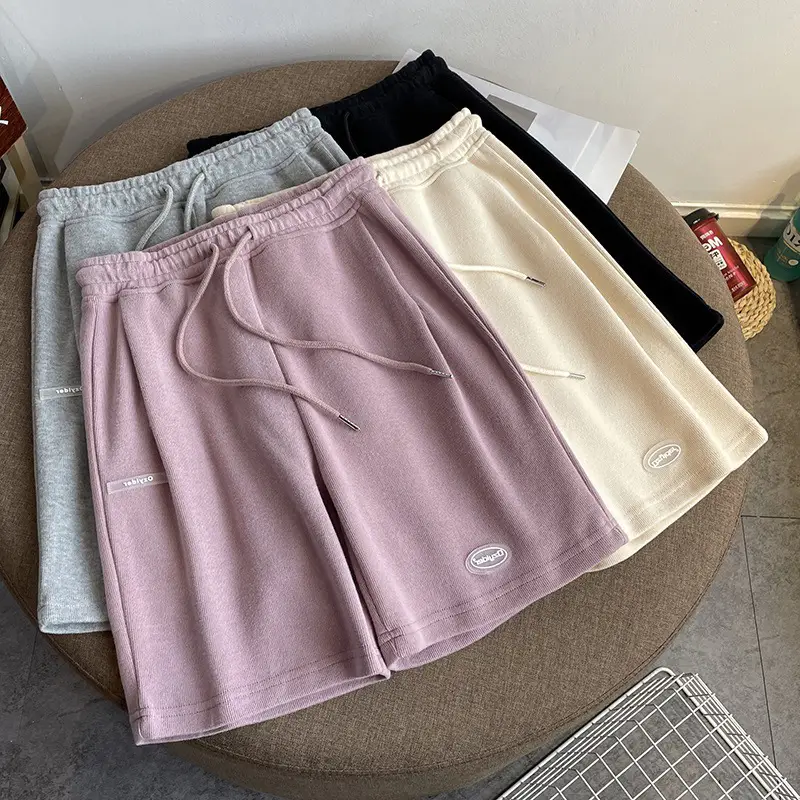 Women's Asymmetrical Cream Satin Shorts Wide Leg - Image 5