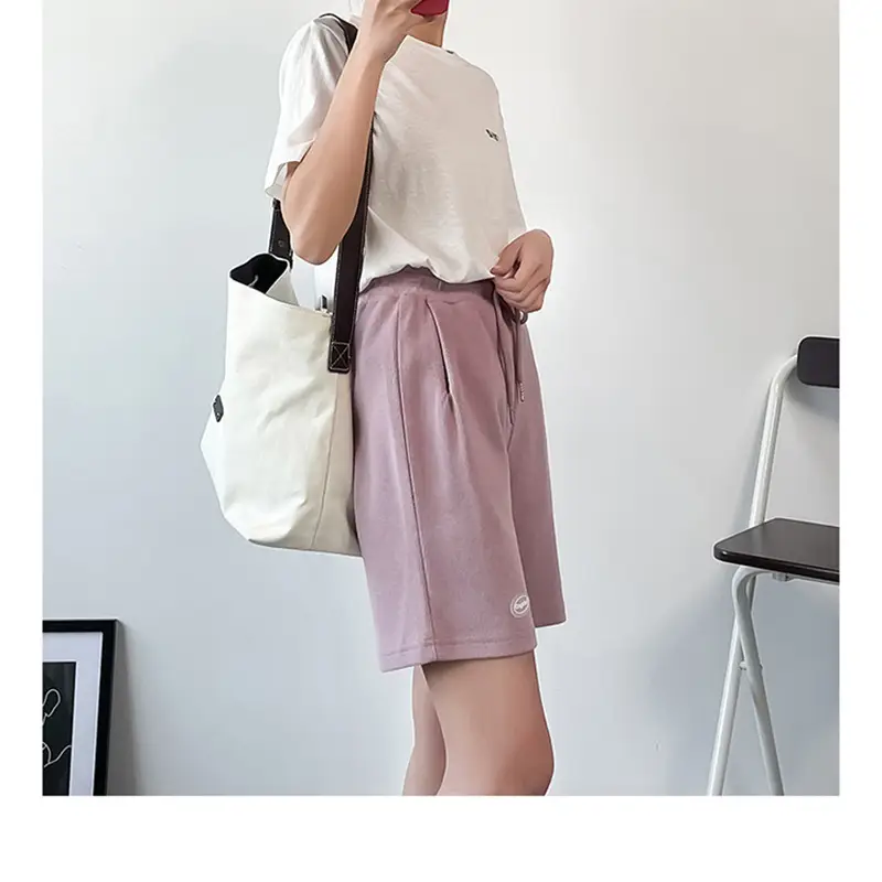 Women's Asymmetrical Cream Satin Shorts Wide Leg — feature 2