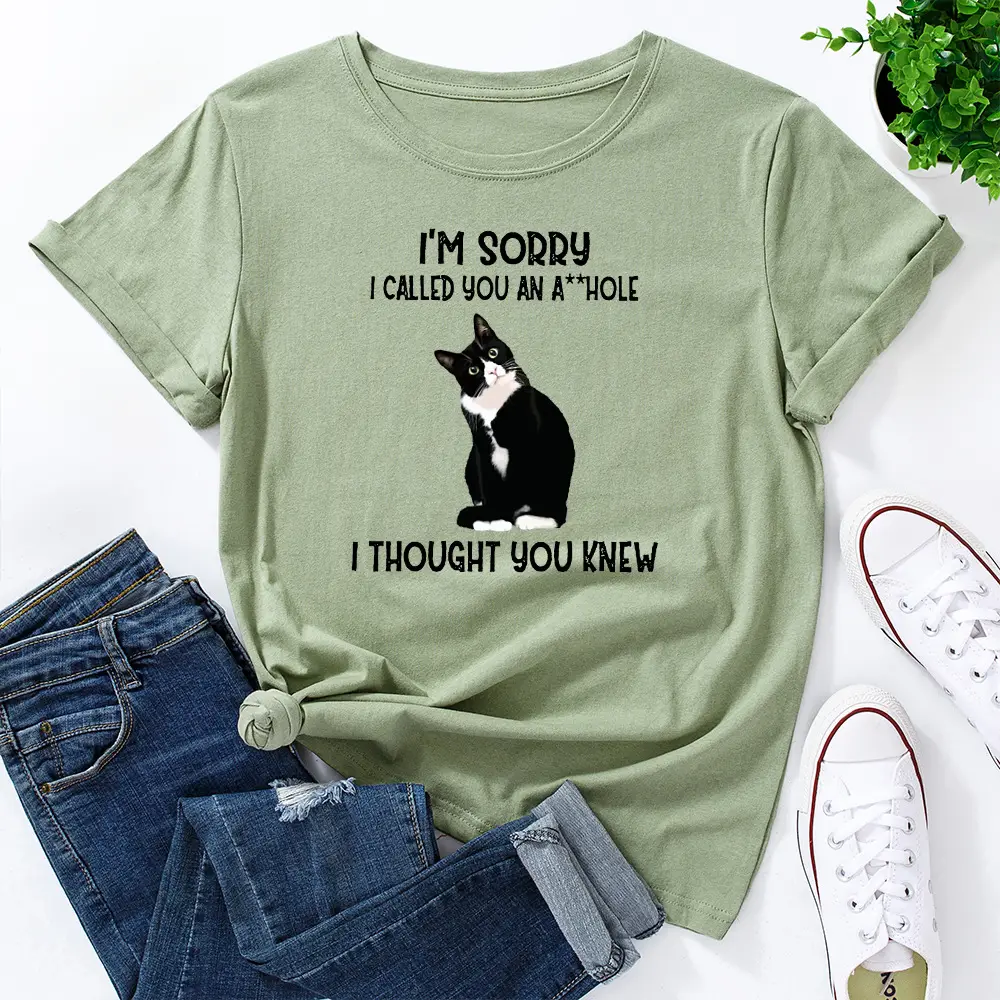 Yellow Cat Print T-Shirt for Women Loose Fit - Image 10