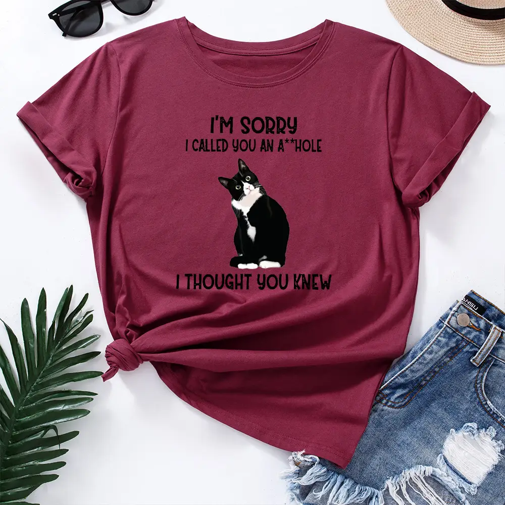 Yellow Cat Print T-Shirt for Women Loose Fit - Image 11