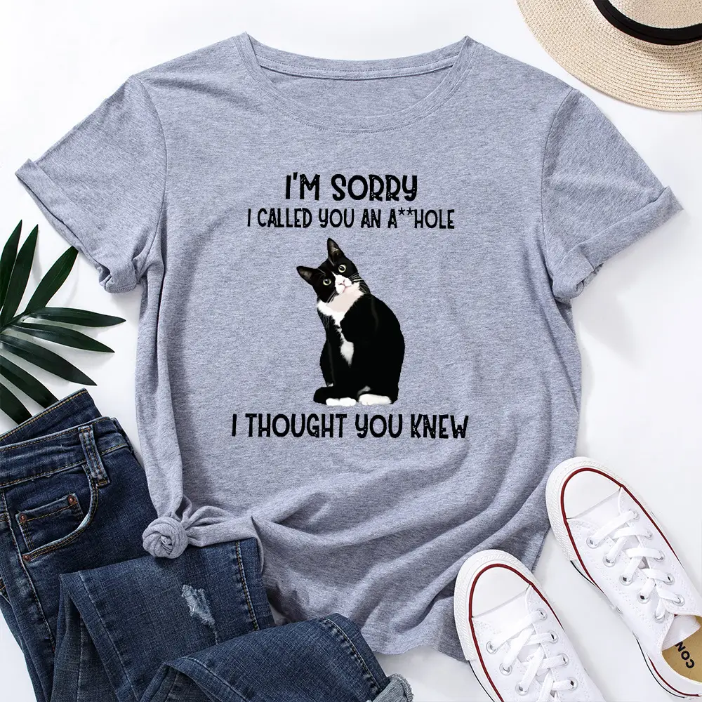 Yellow Cat Print T-Shirt for Women Loose Fit - Image 9