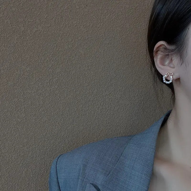 925 Silver Pearl Bow Earrings for Women