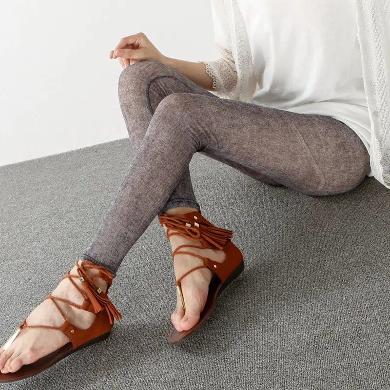 Women's Green Camo Mesh Leggings High Waist Summer — feature 9