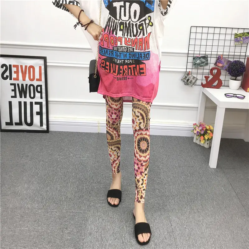 Women's Green Camo Mesh Leggings High Waist Summer - Image 16