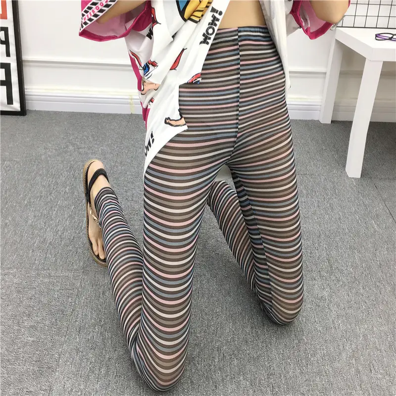 Women's Green Camo Mesh Leggings High Waist Summer - Image 23