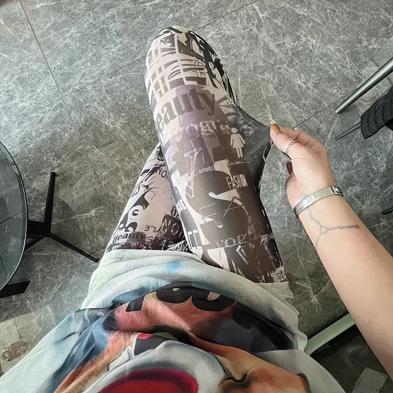 Women's Green Camo Mesh Leggings High Waist Summer - Image 33