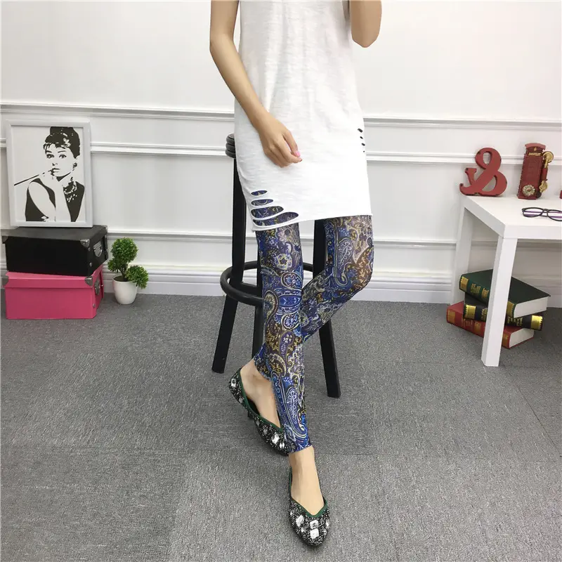 Women's Green Camo Mesh Leggings High Waist Summer - Image 8
