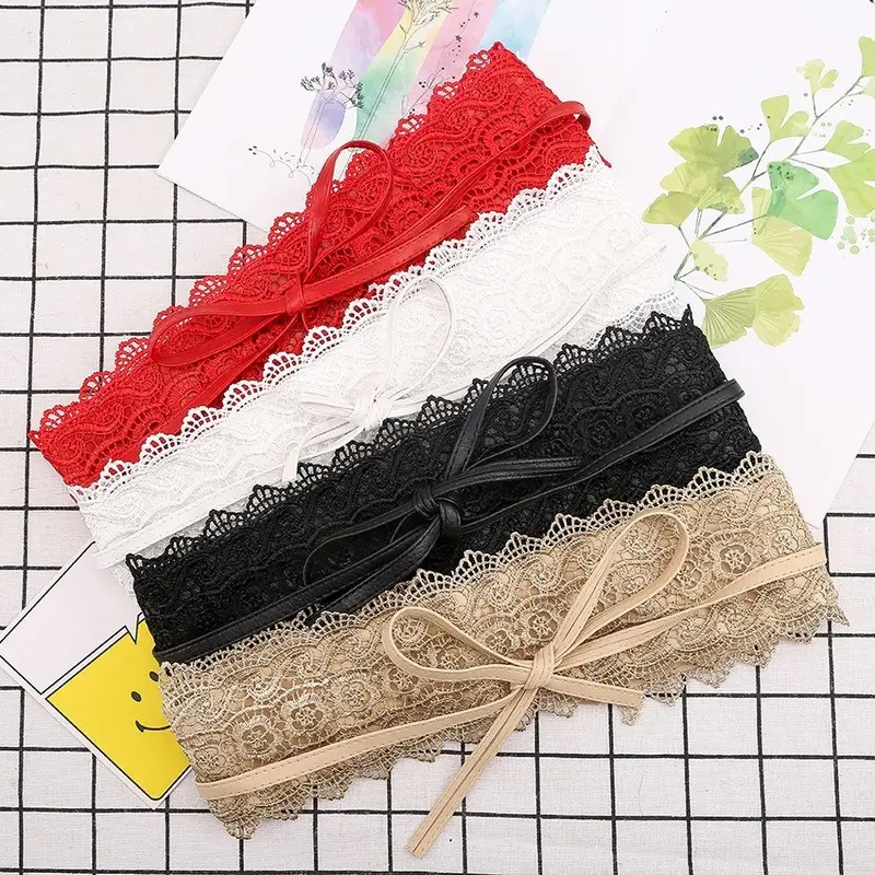 Black Lace Waist Strap for Women's Dress - Image 10