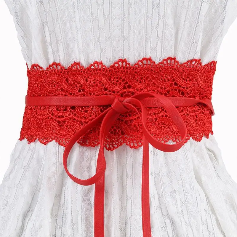 Black Lace Waist Strap for Women's Dress