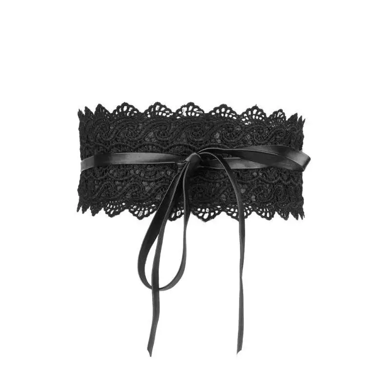 Black Lace Waist Strap for Women's Dress - Image 11