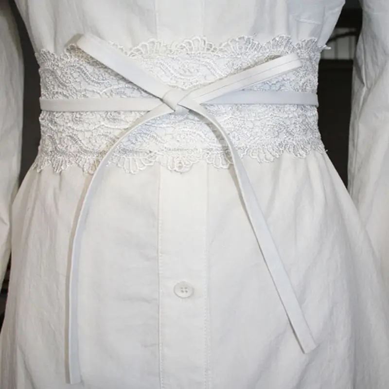Black Lace Waist Strap for Women's Dress - Image 3