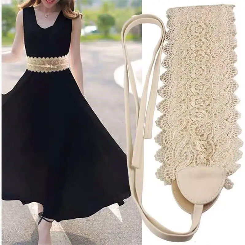 Black Lace Waist Strap for Women's Dress - Image 4
