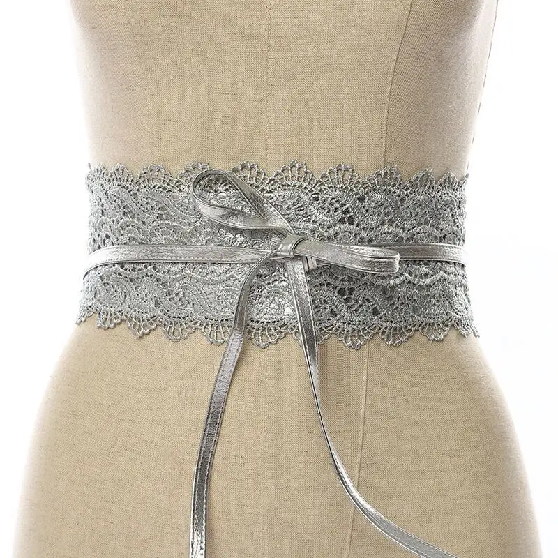 Black Lace Waist Strap for Women's Dress - Image 5