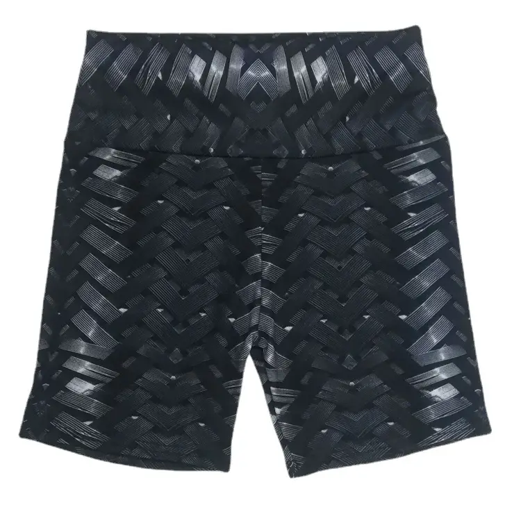 Purple Printed Woven Yoga Shorts CM571 - Image 8