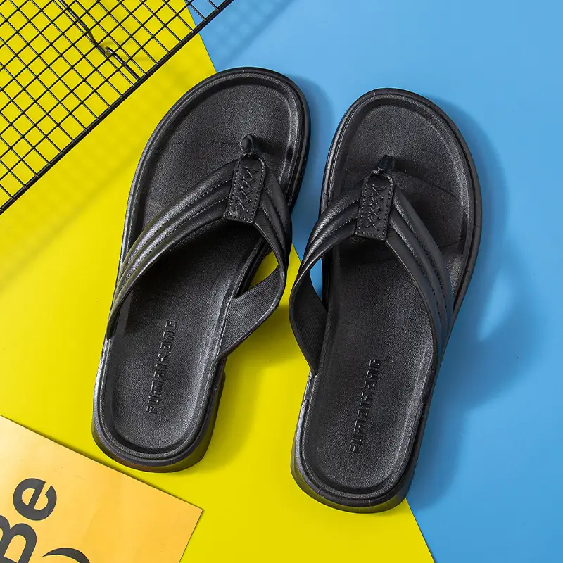 White Casual Beach Flip Flops for Men