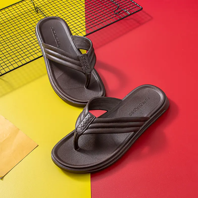White Casual Beach Flip Flops for Men