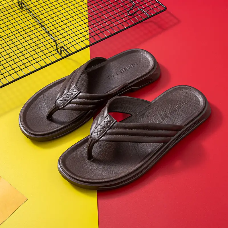White Casual Beach Flip Flops for Men