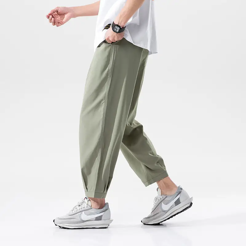 Men's Light Ice Silk Cropped Casual Pants - Image 5