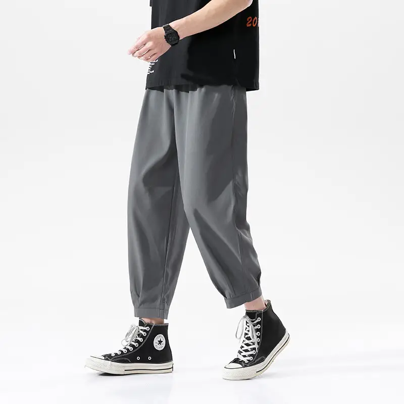 Men's Light Ice Silk Cropped Casual Pants - Image 7