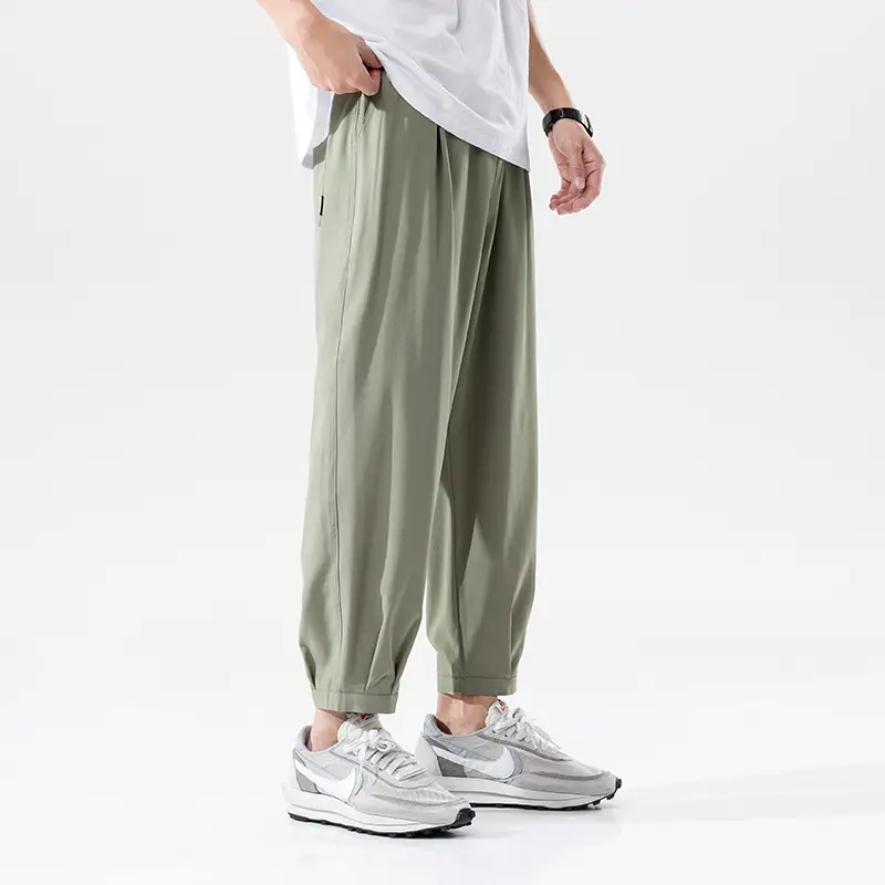 Men's Light Ice Silk Cropped Casual Pants - Image 8