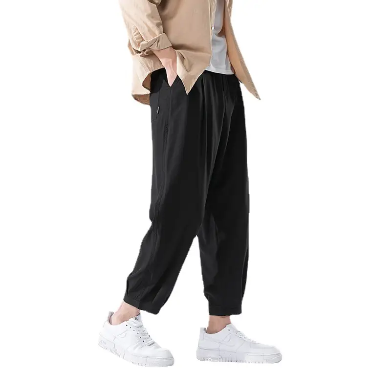 Men's Light Ice Silk Cropped Casual Pants - Image 9