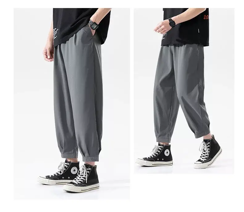 Men's Light Ice Silk Cropped Casual Pants — feature 10