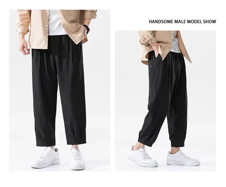 Men's Light Ice Silk Cropped Casual Pants — feature 8