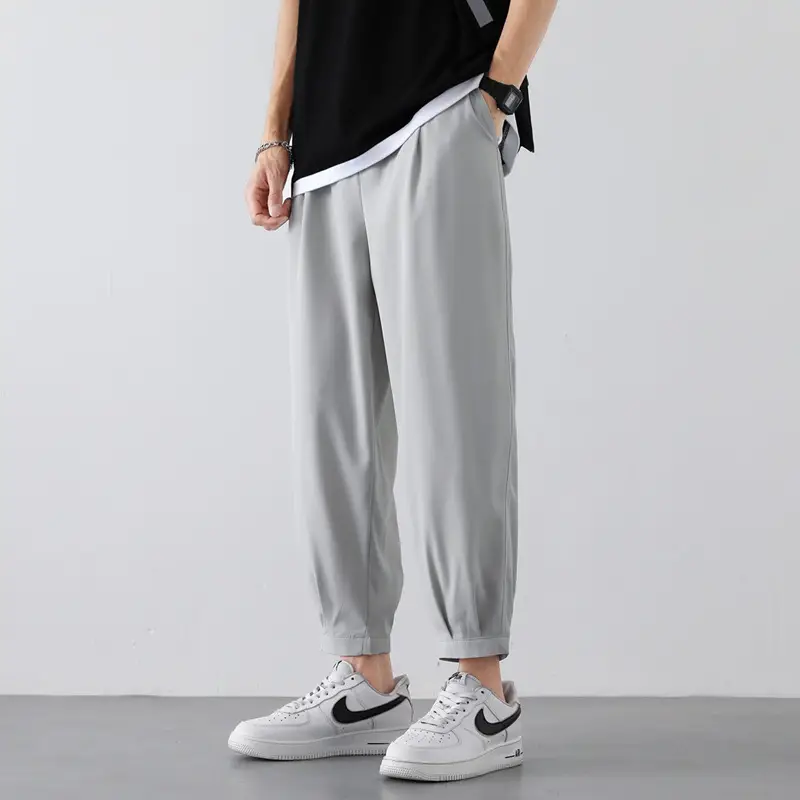 Men's Light Ice Silk Cropped Casual Pants - Image 4