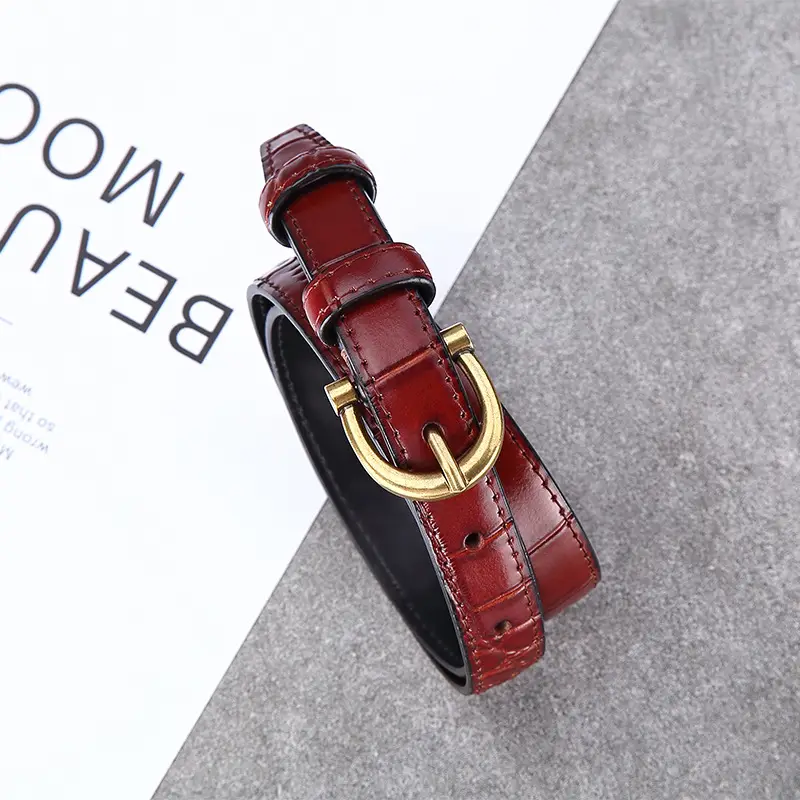 Women's Crocodile Belt All-match Jeans Western Fitted Dress - Image 7