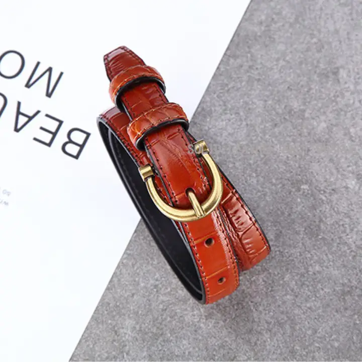 Women's Crocodile Belt All-match Jeans Western Fitted Dress - Image 2