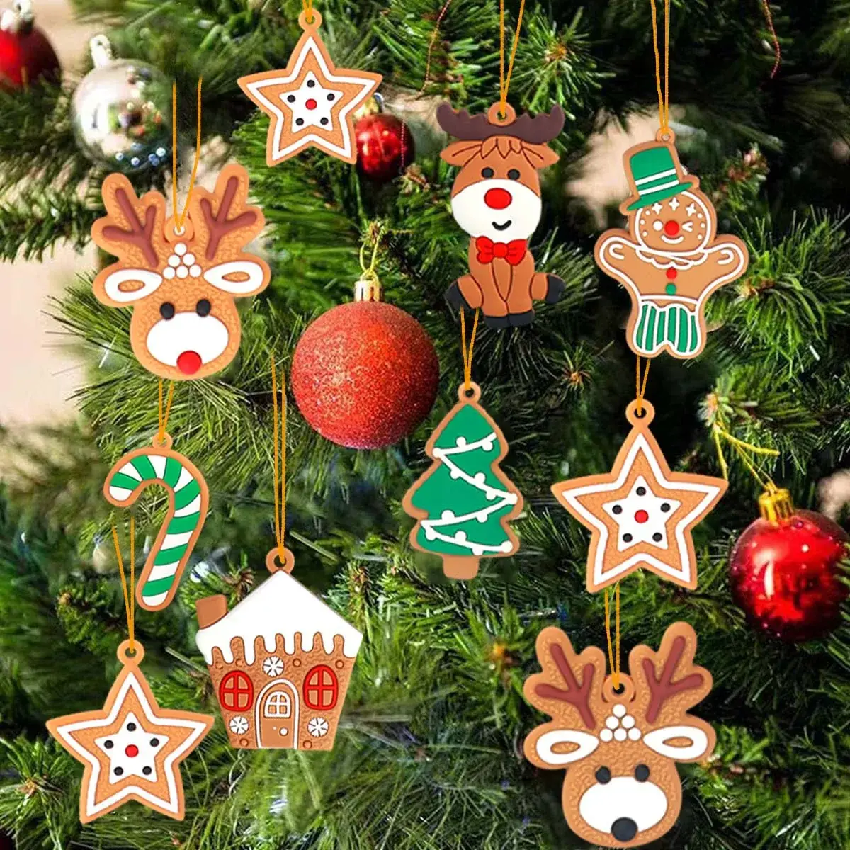 2024 Christmas Hanging Ornaments Set Snowflakes Gloves Christmas Decor — feature 5