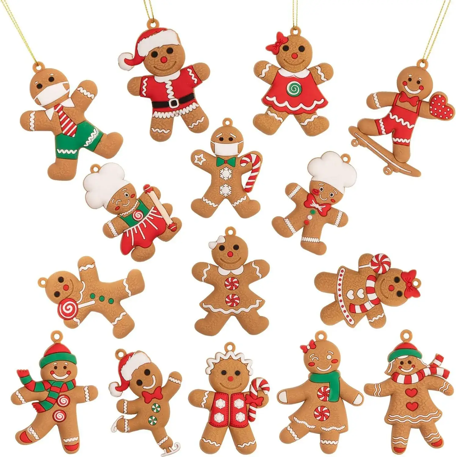 2024 Christmas Hanging Ornaments Set Snowflakes Gloves Christmas Decor — feature 8