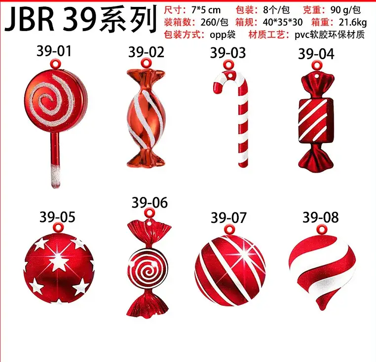 2024 Christmas Hanging Ornaments Set Snowflakes Gloves Christmas Decor - Image 16